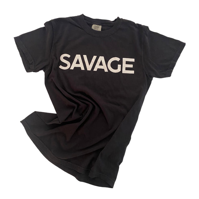 the savage way black t-shirt with white lettering