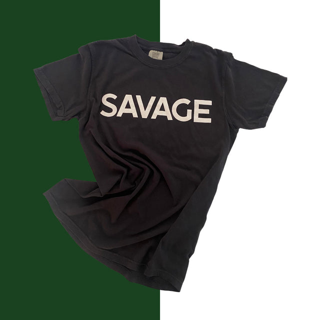 the savage way black t-shirt with white lettering